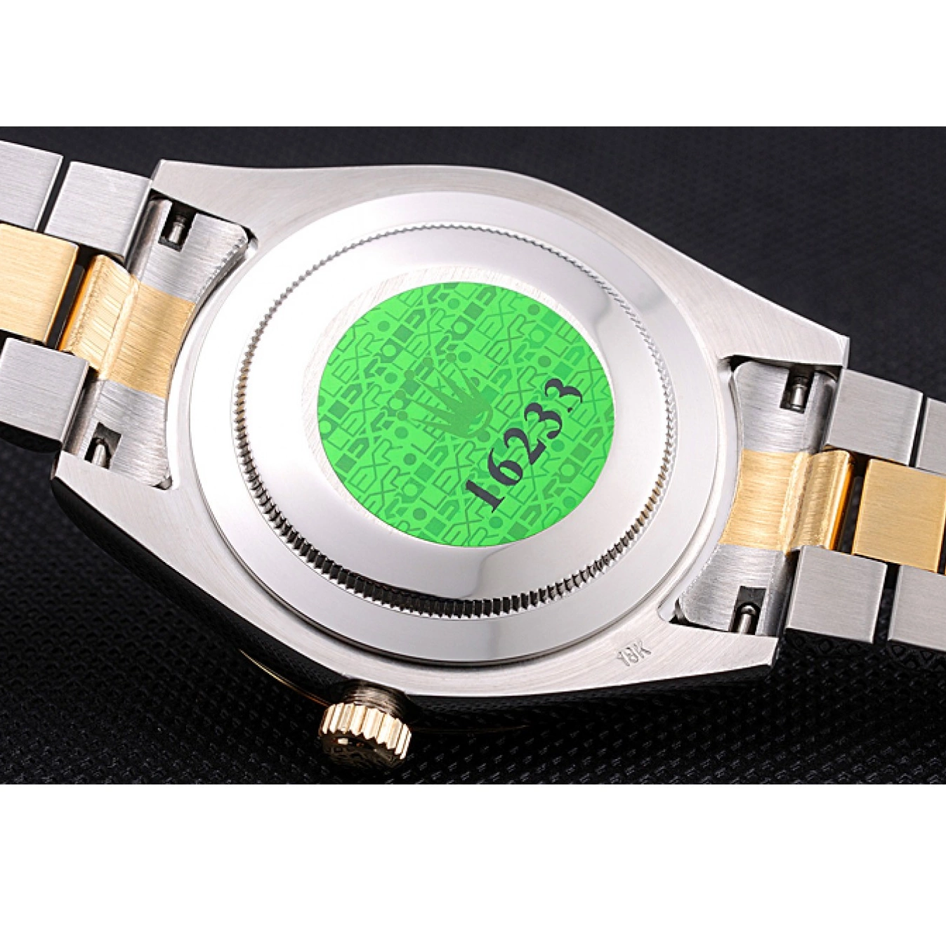 Aaa fake watches Gold Tone Rolex Plated Steel Stainless Day-Date Dial 18k Two Gold 0806